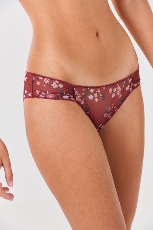 Calcinha Média Tule E.Cerejeira Carmin