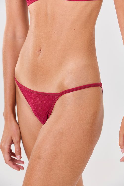 Calcinha Tanga Tule Laços Carmin