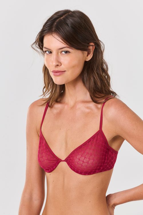 Sutiã Aro Tule Laços Carmin