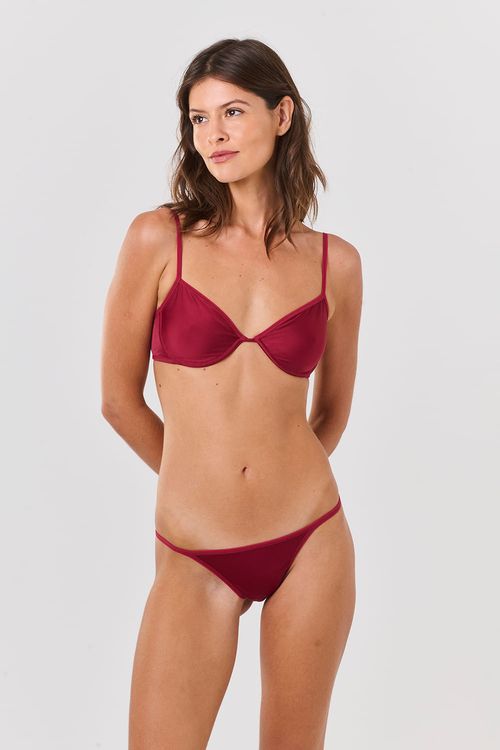 Calcinha Tanga Poliamida Carmin