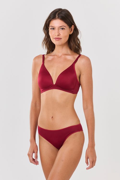 Calcinha Média Poliamida Carmin