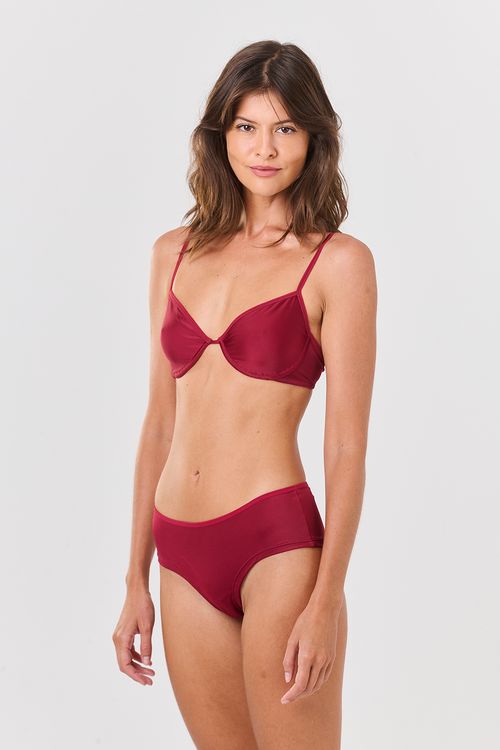 Calcinha Boxer Poliamida Carmin