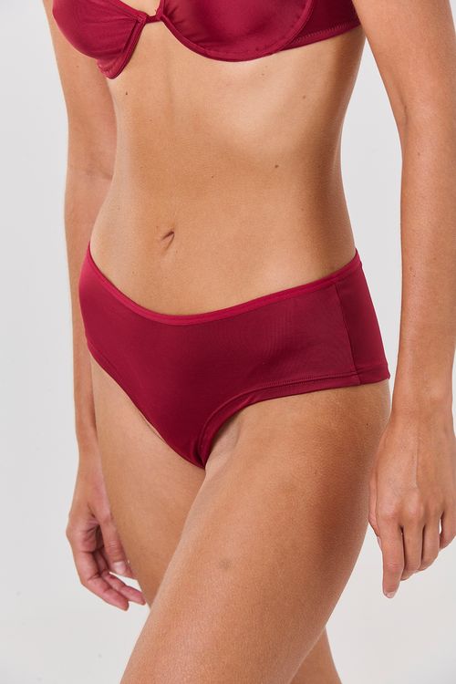 Calcinha Boxer Poliamida Carmin