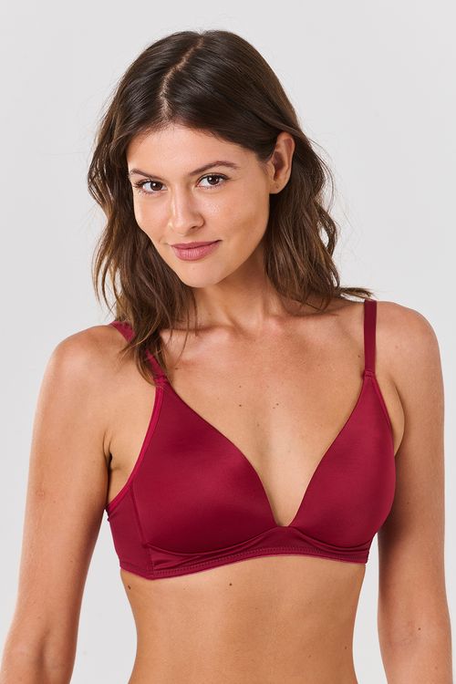 Sutiã Bojo Triângulo Poliamida Carmin
