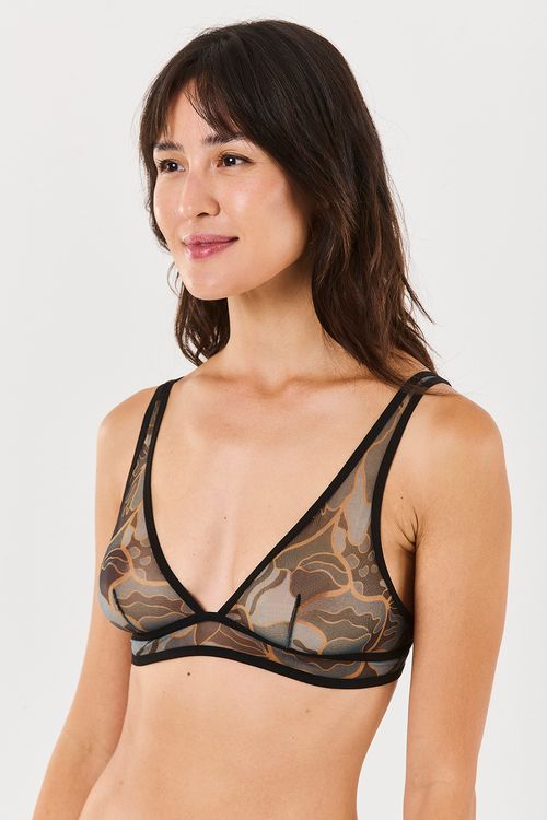 Sutiã Triângulo Vitória Tule Porcelana Esmeralda