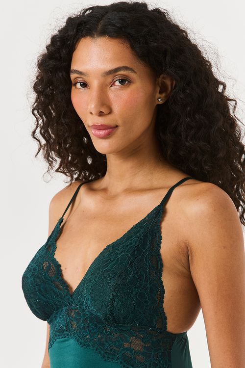 Camisola Busto Renda Esmeralda