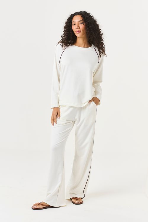 Conjunto Longo Raglan Vivo Off White
