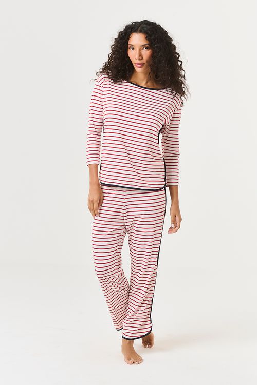 Conjunto Longo 7/8 Vivo Vermelho/Off