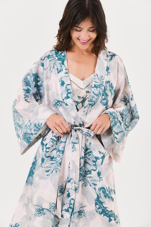 Kimono Japonês Algodão Bonsai