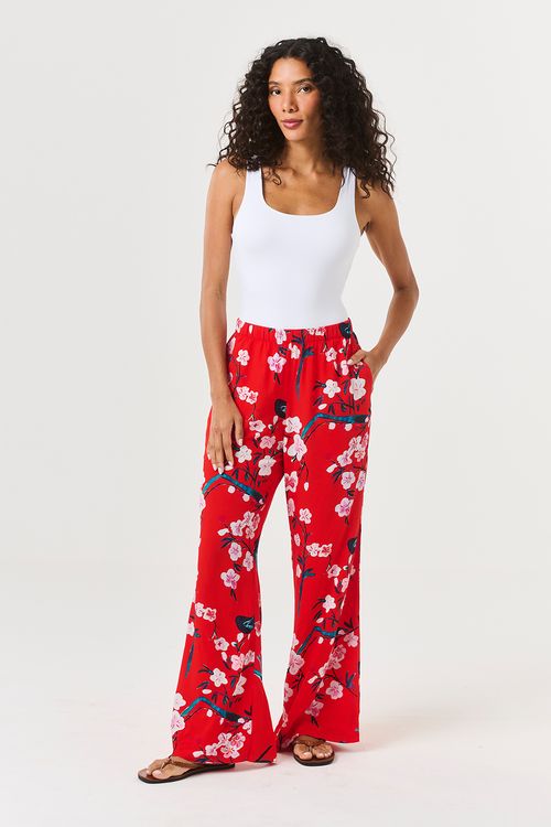 Calça Pantalona Cerejeira Vermelha
