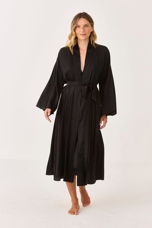 Robe Longo Cetim Preto