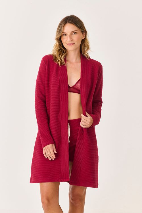 Conjunto Robe + Short Ameixa/Carmin